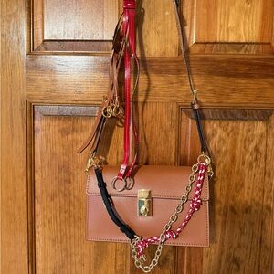 NEW Brown Tan Crossbody Shoulder Bag with many extras